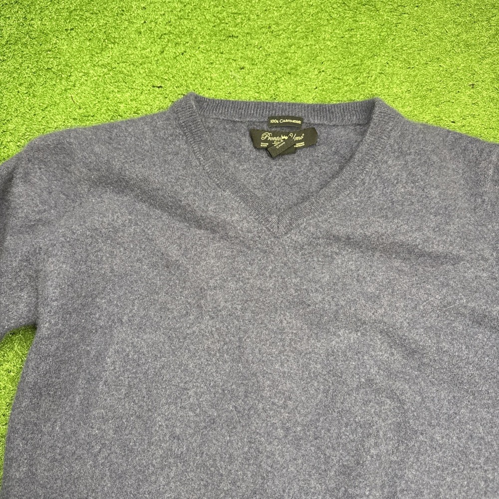 Pronto Uomo Cotton Cashmere Sweater Mens Long Sleeve V Neck Size M/S - Picture 2 of 13